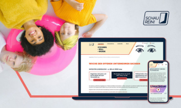 Mockup zur "Schau Rein!" Website