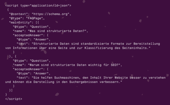 Screenshot:FAQ Markup