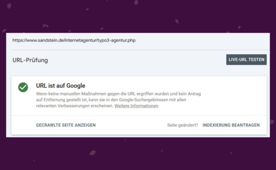 Screenshot: Search Console