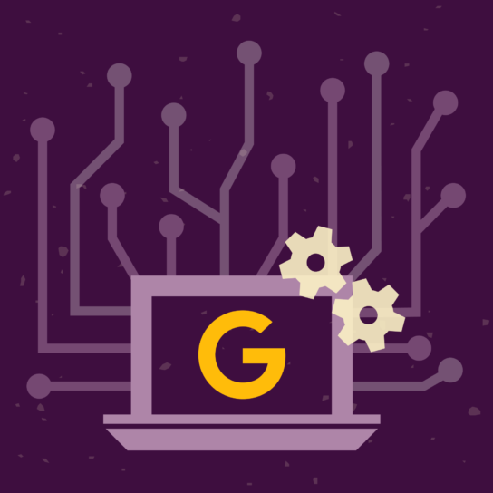 Grafik mit Text- und Bild-Illustrationen zum Thema Google Core Update