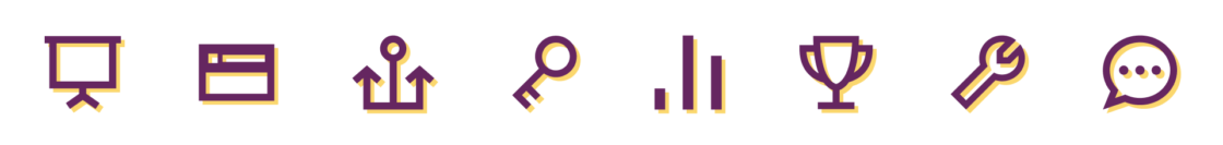 Grafik: Acht kleine Icons