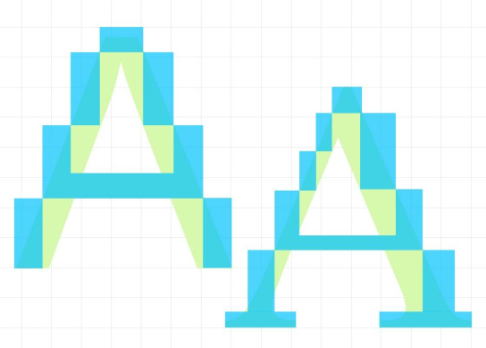 Grafik: Zwei große Buchstaben A