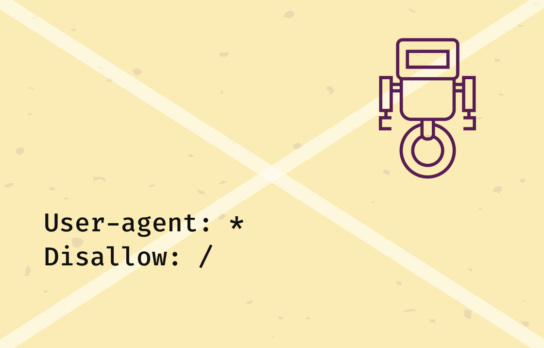 Grafik mit Textillustration: User-agent: * 
Disallow: /