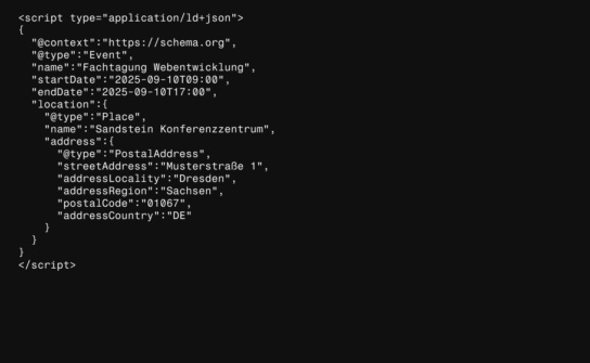 Jason-LD-Code für  Event mit Location