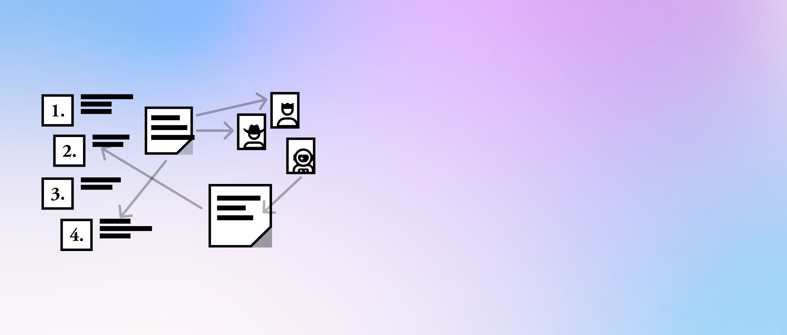 Collage: Icons mit Websiteelementen