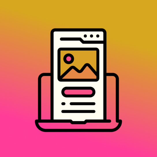 Illustration: Icon für Landingpage auf Farbverlauf