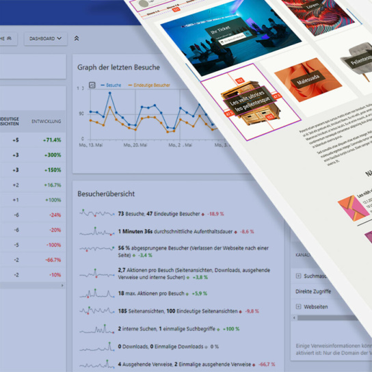 Collage: Screenshot Matomo und figma Entwurf