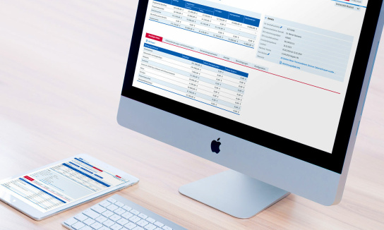 Grafik: Bildschirm mit Tabelle