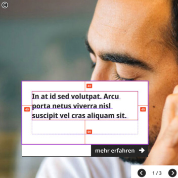 Screenhot: Ansicht eines Teasers aus dem Tool "figma"