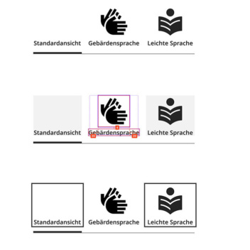 Screenhot: Ansicht eines Tabelementes aus dem Tool "figma"