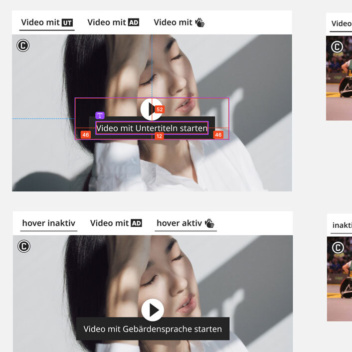 Screenhot: Ansicht der Komponente "Video" aus dem Tool "figma"