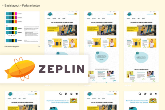 Screenshot: Ansicht von Entwurfsvarianten im Tool "zeplin"
