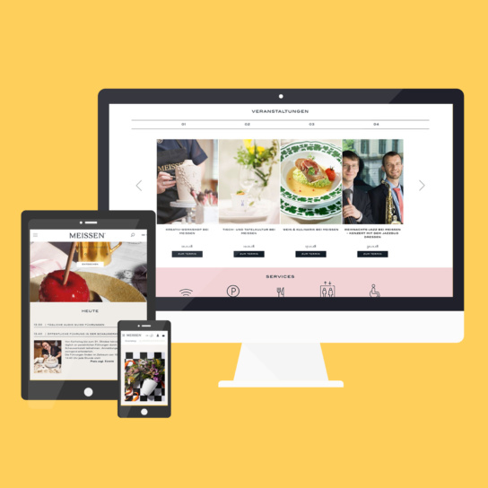 Grafik: Displays mit Meissen Onlineshop