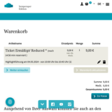 Screenshot: Website Semperoper erleben Warenkorb