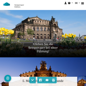 Screenshot: Website Semperoper erleben Startseite