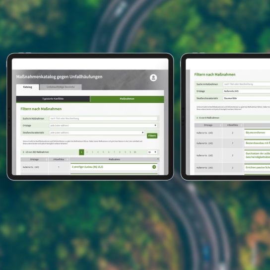 Collage: Screenshots Website Bast auf Landschaft