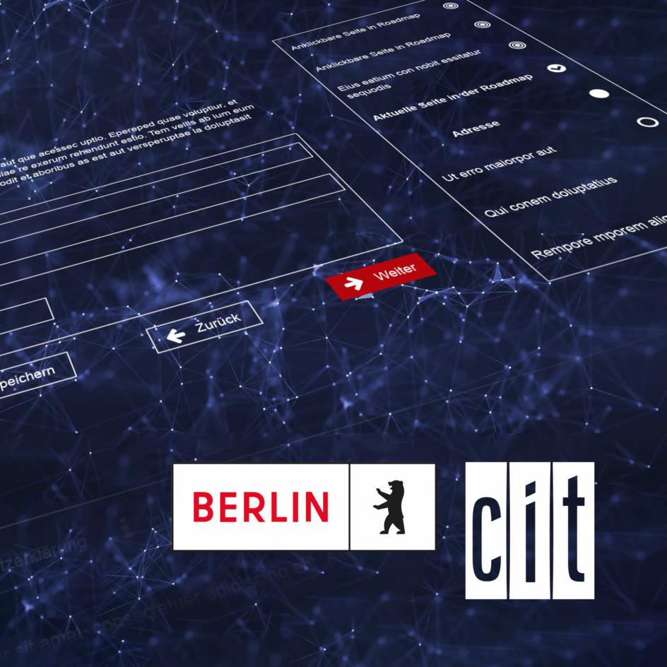 Illustration: Formular mit Logos von Cit und Berlin.de