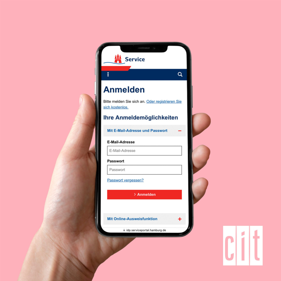Foto: Smartphone mit Hamburg Website