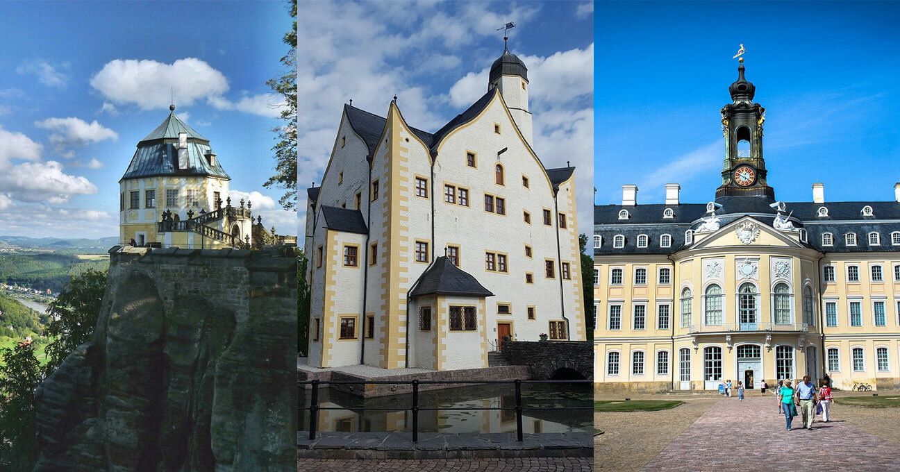 Grafik: Ansichten verschiedner Schlösser