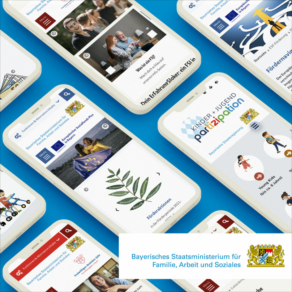 Collage: Smartphone Mockups Projekte STMAS