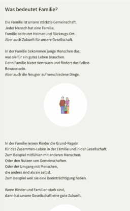 Screenshot: mobile Ansicht der Website "einfach-finden.bayern.de", Inhaltsseite im Bereich "Einfache Sprache"