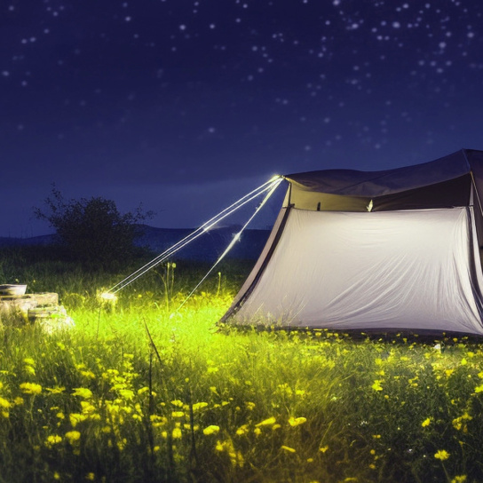 Foto: Zelt auf Wiese