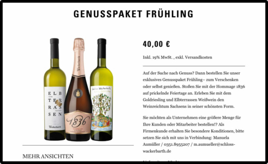 Screenshot: Schloss Wackerbart Shop