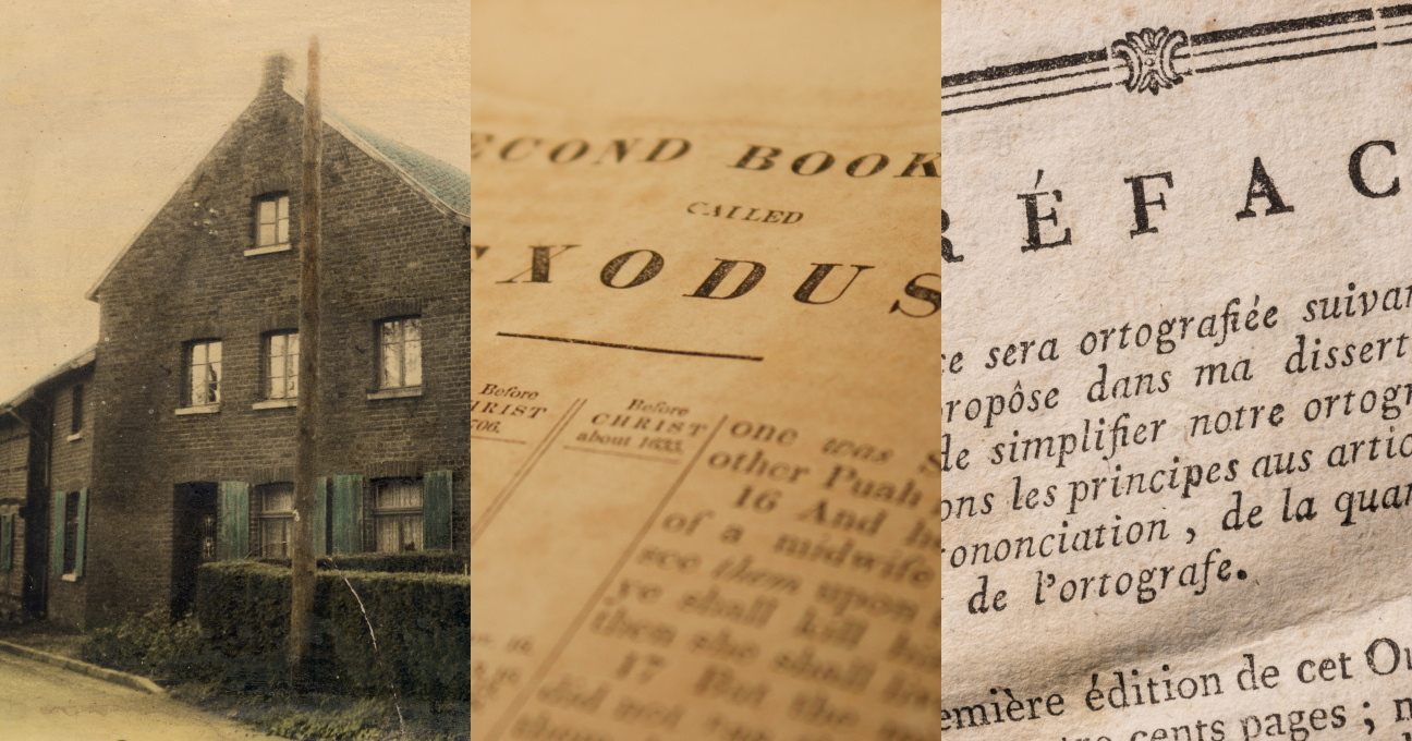 Collage: 3 Ausschnitte aus historischen Dokumenten