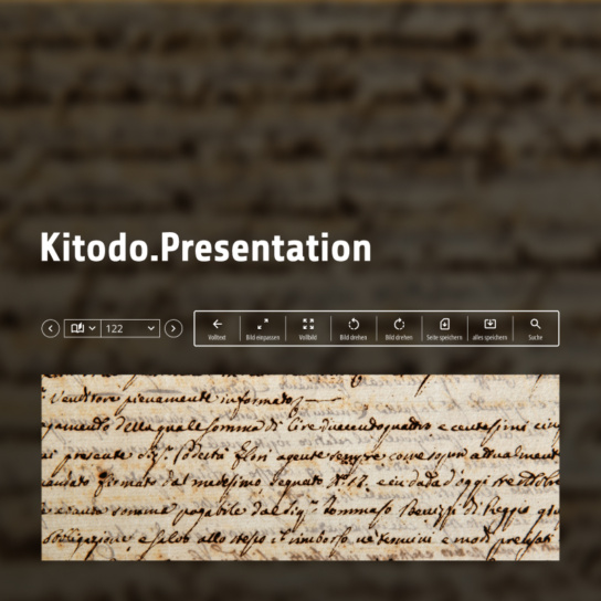 Collage: Bedienoberfläche und Logo Typo3 Extension Kitodo