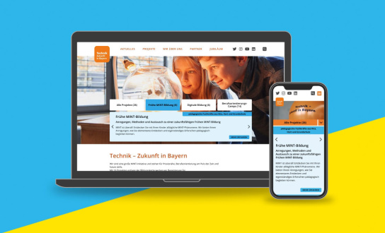 Grafik: Laptop- und Mobilansicht der TeZBa-Startseite.