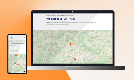 Kartenansicht der Elterntalk-Website