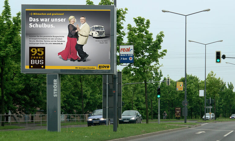 Mega-Light Motiv für die Jubiläumskampagne der DVB