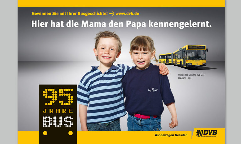 Mega-Light Motiv für die Jubiläumskampagne der DVB Mega-Light Motiv für die Jubiläumskampagne der DVB