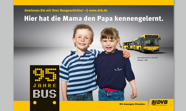 Mega-Light Motiv für die Jubiläumskampagne der DVB