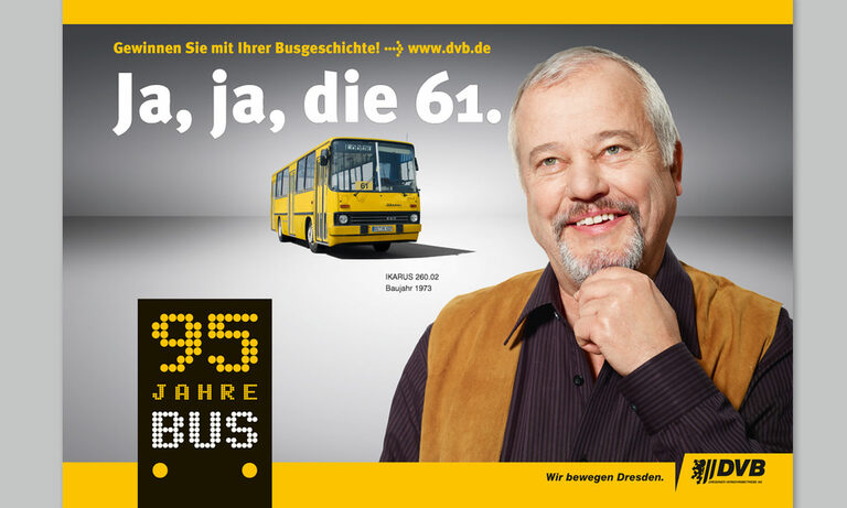 Mega-Light Motiv für die Jubiläumskampagne der DVB