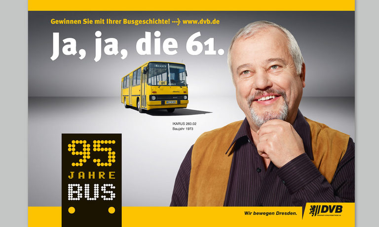 Mega-Light Motiv für die Jubiläumskampagne der DVB Mega-Light Motiv für die Jubiläumskampagne der DVB