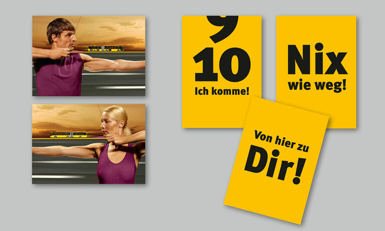 Postkarten als Werbemittel im Design der Kampagne