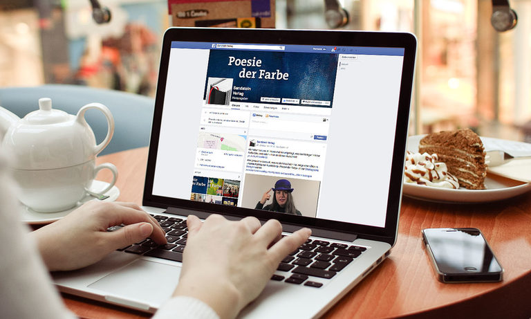 Blick auf die Facebook-Seite des Verlags zur Aktion »Poesie der Farbe« Blick auf die Facebook-Seite des Verlags zur Aktion »Poesie der Farbe«