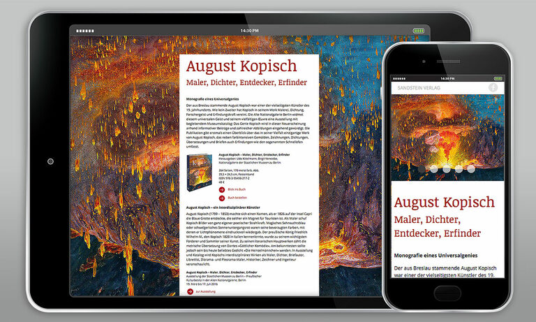 Landingpage zur Neuerscheinung des Katalogs zu August Kopisch Landingpage zur Neuerscheinung des Katalogs zu August Kopisch