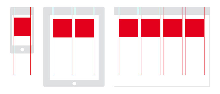 Responsive Webdesign basiert auf flexiblen Gestaltungsrastern. Responsive Webdesign basiert auf flexiblen Gestaltungsrastern.
