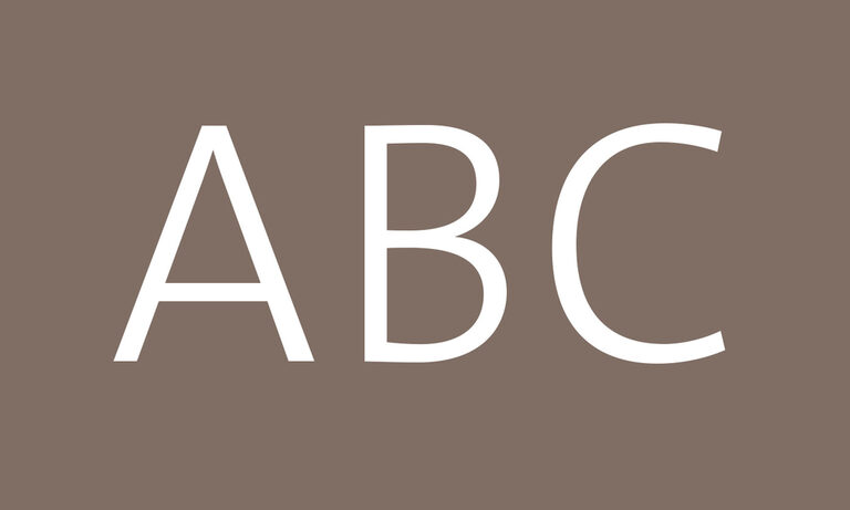 Schriftgrafik: “ABC”