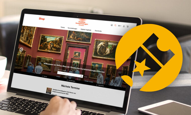 Online-Shop ankleiderei.de von Sandstein Neue Medien Grafik: Laptop mit SKD Startseite