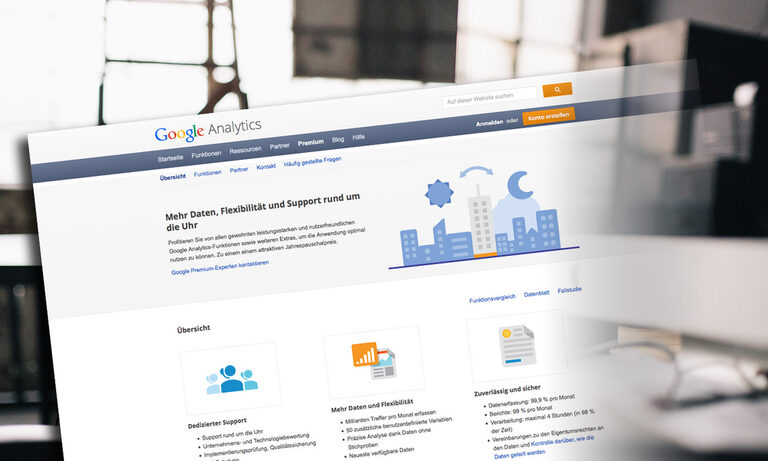 Die Agentur Sandstein Neue Medien bietet Schulungen für Analysetools an. Grafik: Webseite von Google Analytics.