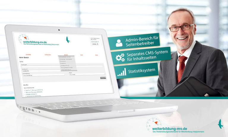 Vielfältige Funktionen erleichtern Betreibern und Admins die Nutzung der Weiterbildungsdatenbank.
