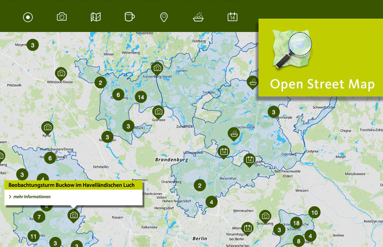 Interaktive Karte für Brandenburgs Naturlandschaften