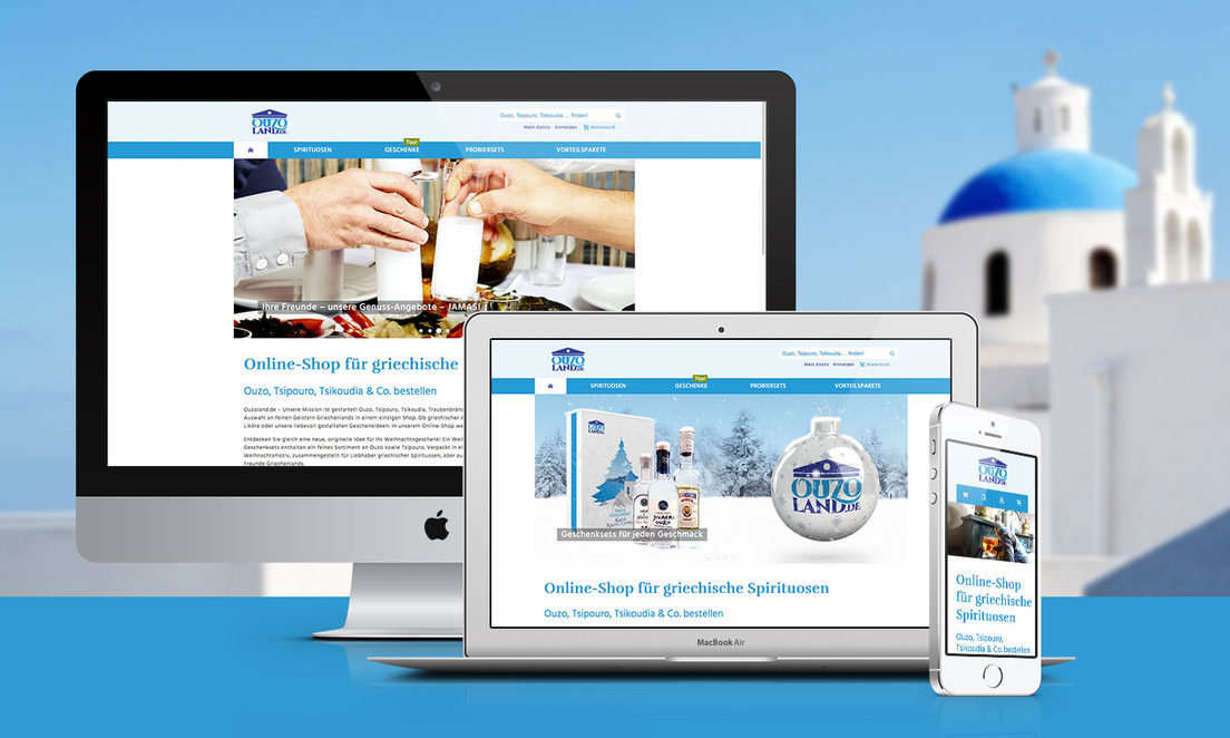 Responsive Webdesign für den Online-Shop ouzoland.de Responsive Webdesign für den Online-Shop ouzoland.de