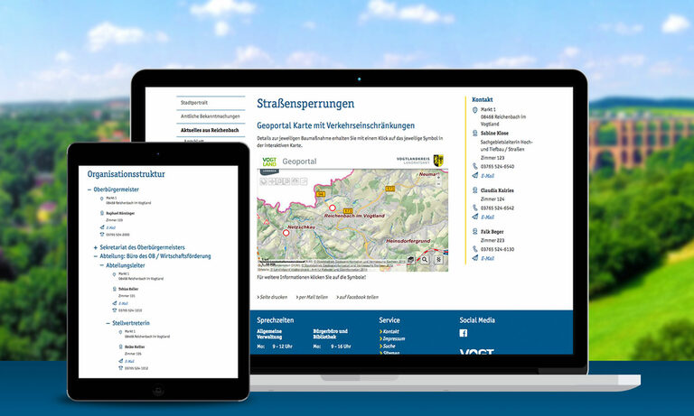 Einbindung vom Geoportal Vogtlandkreis auf www.reichenbach-vogtland.de