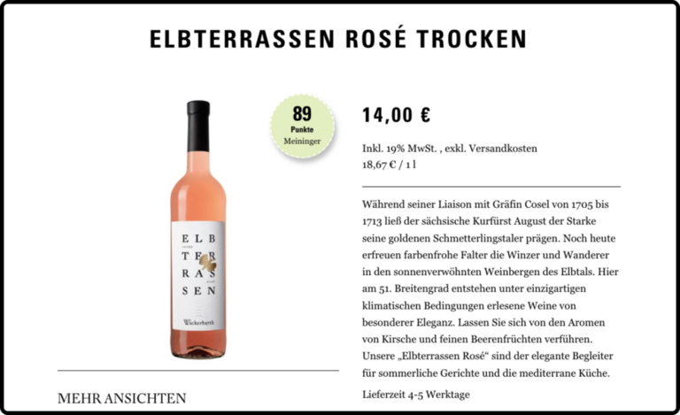 Screenshot: Flasche Rosé-Wein