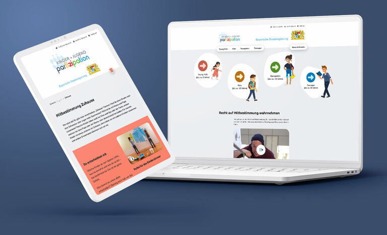Grafik: partizipation.bayern.de auf Tablet und Desktop