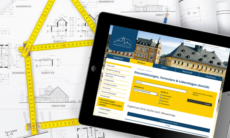 Amt24-Anbindung auf www.annaberg-buchholz.de Mit dem Relaunch wurde die Webseite an das Service-Portal Amt24 angebunden.
